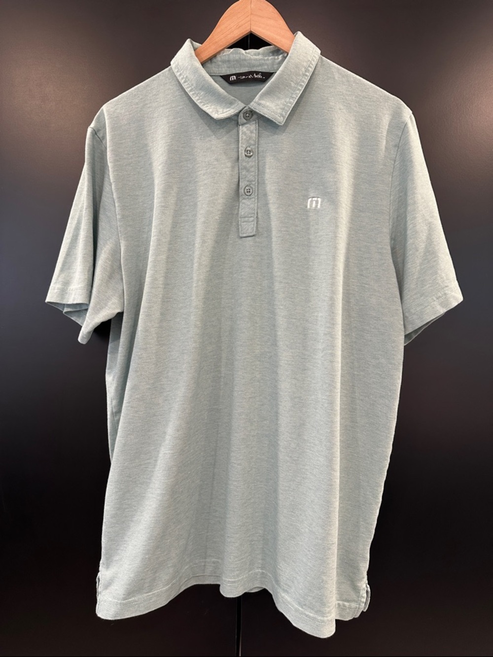 Travis Mathew Sage Green Pima Cotton Blend Polo Golf Shirt